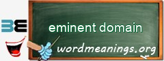 WordMeaning blackboard for eminent domain